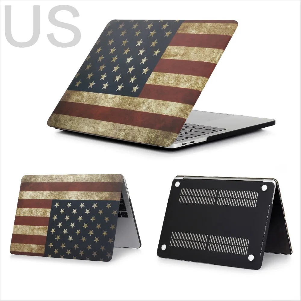 Жёсткий защитный чехол с флагом Англии и США для MacBook 11, 12, Air, 13 дюймов, Pro, 13, Pro, retina, 15 дюймов, сенсорная панель