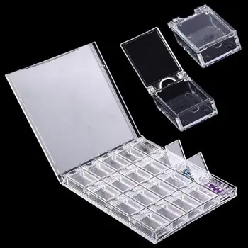 

Adjustable 20-compartment Slot Plastic Crafts Storage Boxes Jewelry Tools Containers Removable Separator with Cover, Clear