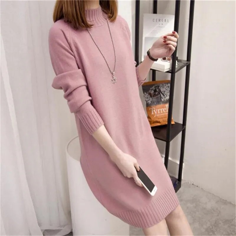 

Spring Stretch pullover Casual Sweater Female Autumn Winter New Loose Medium Long Large size Sweater Long sleeve Women Tops 2019