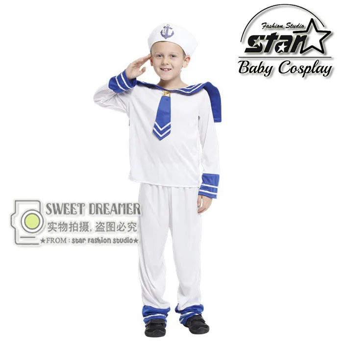 Children's Halloween Costumes Boys Kids Seaman Navy Sailor Costume