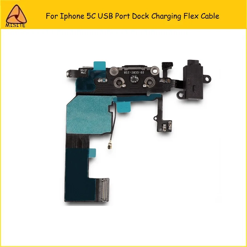 10PCS LOT Phone Dock Charger Flex For Iphone 5C Charging Port Dock USB Connector Headphone Audio Jack Ribbon Flex Cable Parts