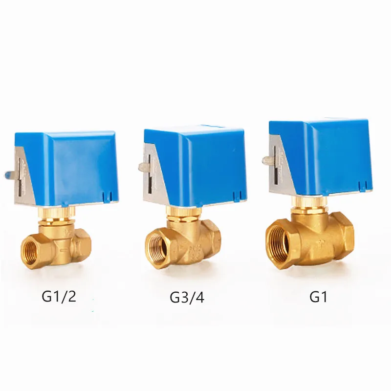 Нормально закрытый двухсторонний электрический клапан, AC220V 50/60Hz 1.6MPa латунь моторизованный шаровой клапан с приводом нить G1/2 G3/4 G1, J19053