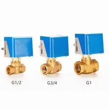 Нормально закрытый двухсторонний электрический клапан, AC220V 50/60Hz 1.6MPa латунь моторизованный шаровой клапан с приводом нить G1/2 G3/4 G1, J19053