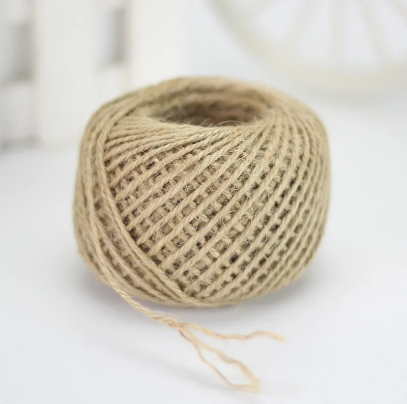 Jute Twine 30Meter Natural Sisal 2mm Rustic Tags Wrap Wedding Decoration Crafts Twisted Rope String Cord Events Party Supplies