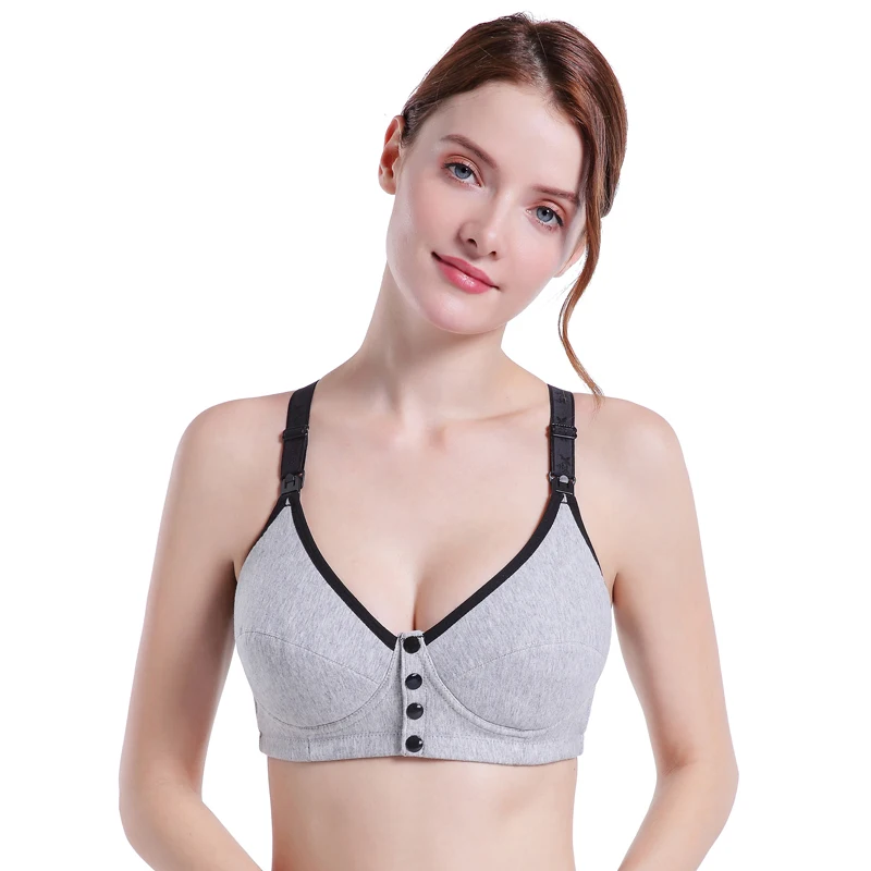 Soutien-gorge d'allaitement 100% coton, doux, bouton de succion, brassière  pour femmes enceintes, sous-vêtements - AliExpress