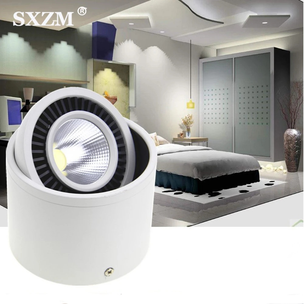Led COB Downlight Surface Mounted lamp AC85 265V 360 Degree Rotating