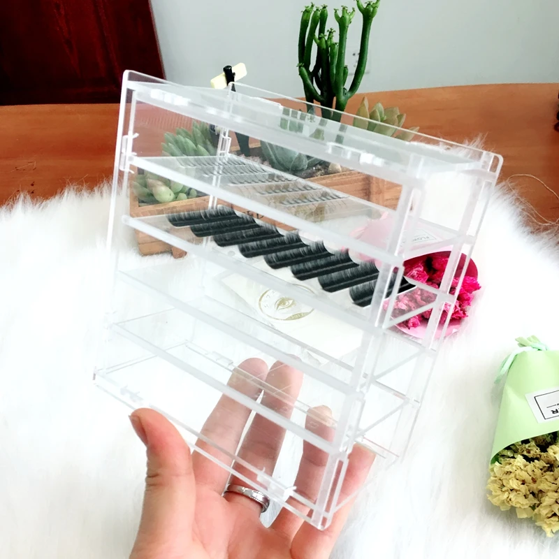 5 Layers False Eyelash Lash Storage Box Clear Eye Lashes Display Holder