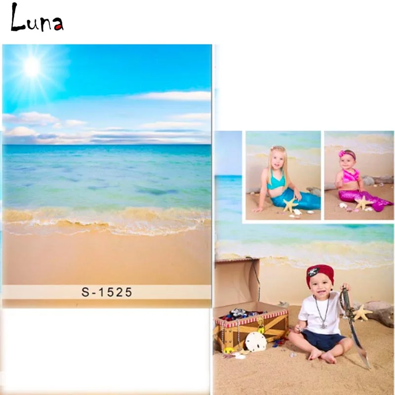 

Seascape Vinyl Photography Background Backdrop For Blue Sky New Fabric Flannel Background For Newborn photo studio Props 1525