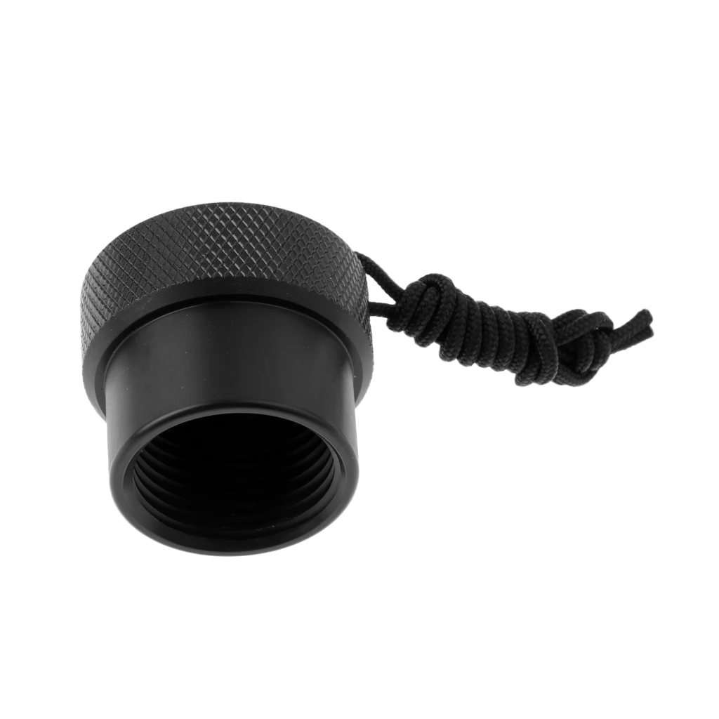 Lightweight ABS Replacement Dive DIN Tank Valve Dust Plug  Attached with Rope for Underwater Scuba Diving Accessories Black