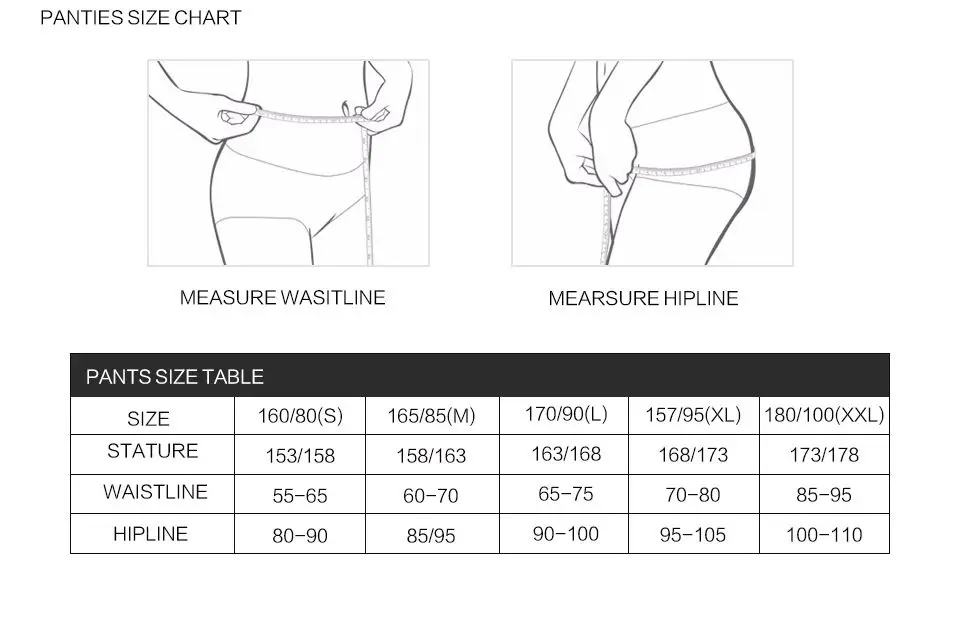 Panty's Size Chart