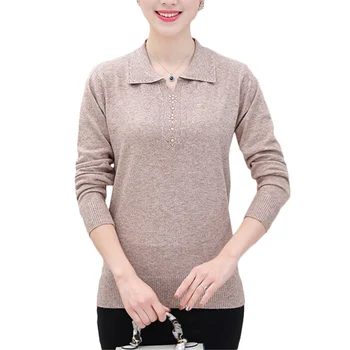 

2019 New Autumn Pullover Sweater women Primer Long Sleeve Shirt Short Korean Slim Fit Sweaters women's Plus size Sweaters F465