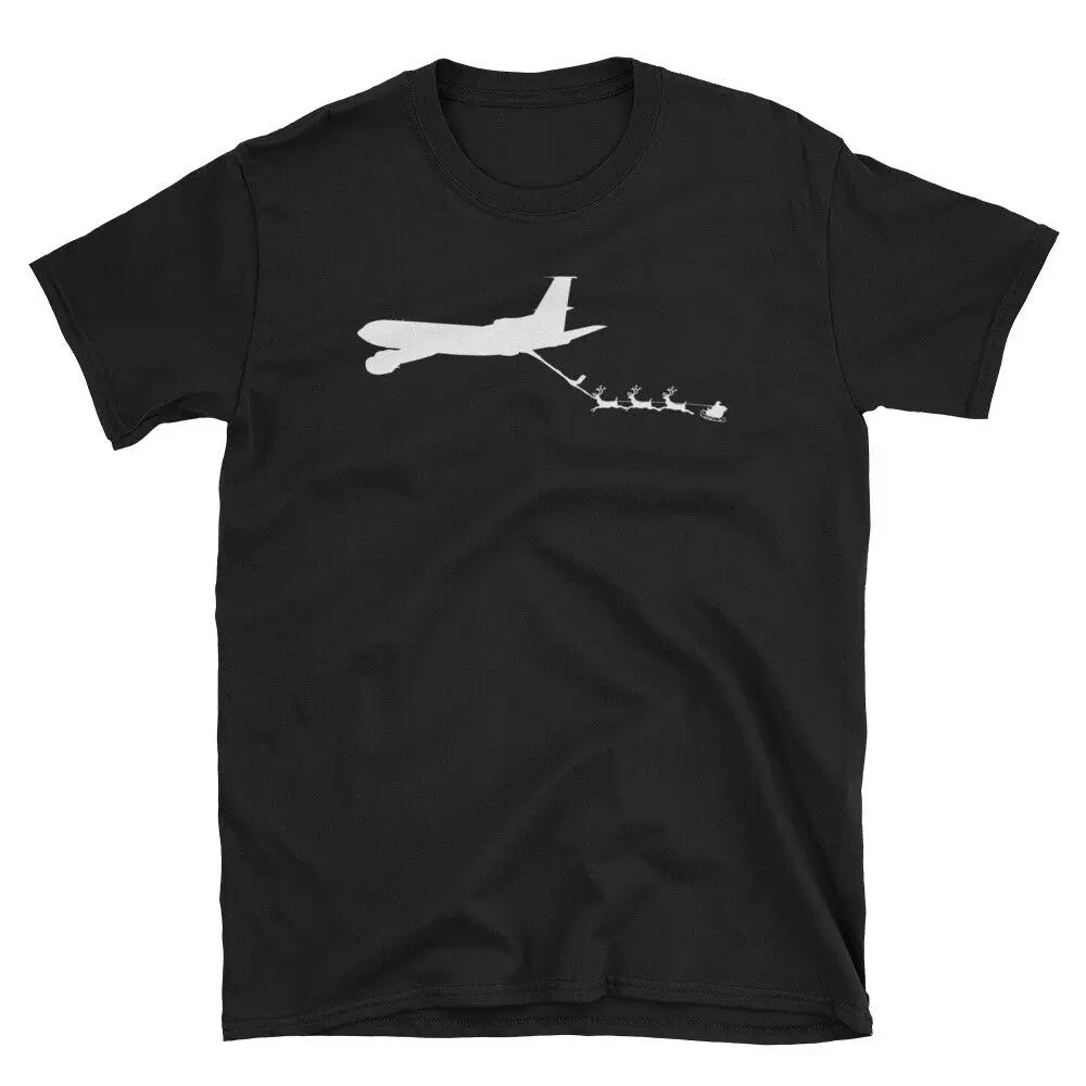 

Refueling Santa'S Sleigh Funny Christmas Airplane T-Shirt Tops 2019 Short Fashion Hip Hop Summer Things Polyester T Shirts