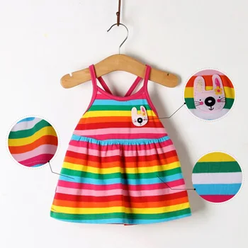 

Baby Girls Summer Sling Dress Cute Rabbit Girl's Cute Sundress Kids Cotton Sleeveless Casual Dresses 2018 New Arrival