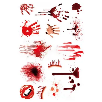 

Waterproof Horror Scary Wound Blood Injury Scar Tattoo Sticker Halloween Decor