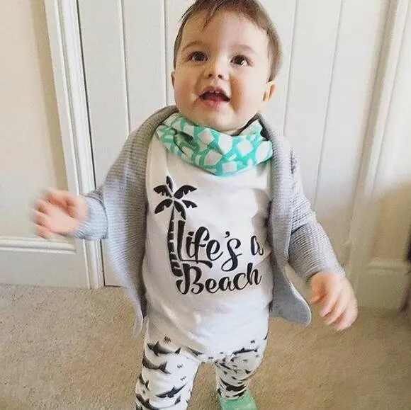 Newborn baby boy clothes newborn baby summer clothing set cotton short