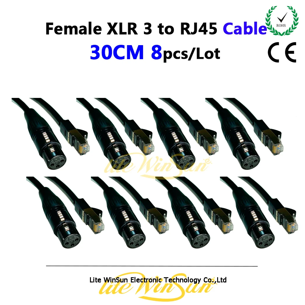 

Litewinsune 30CM DMX Female 3-Pin Canon XLR RJ45 ARTNET DMX Console Amplifier PC Controller Cable CAT6 Free Ship