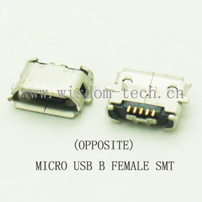 

10pcs/lot Micro USB jack 2.0 female B type phone/laptop/notebook/ipad tail socket connector SMT 5P (OPPOISITE) Warp MOUTH