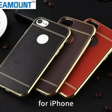 50 шт роскошный чехол из ТПУ с рисунком личи для iPhone 7 7 Plus, задняя крышка для телефона iPhone 6, защитный чехол