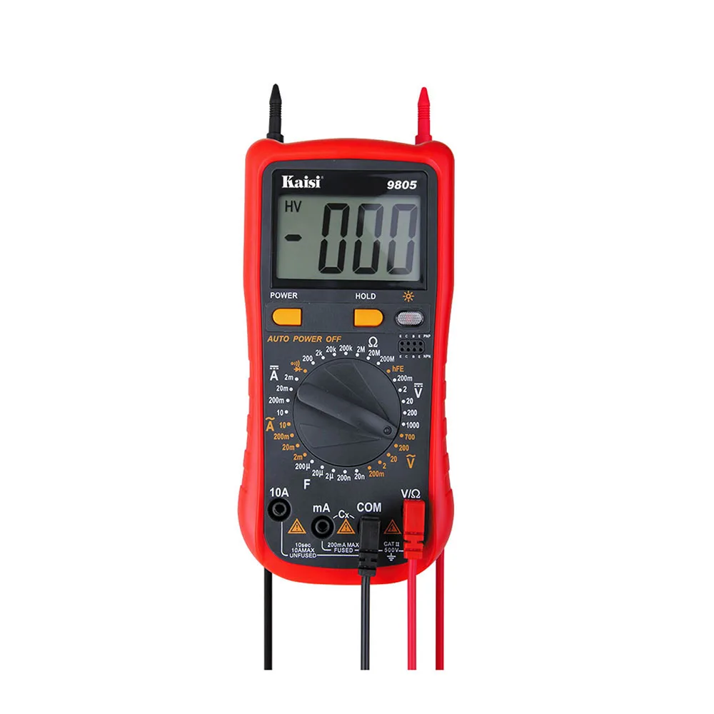 

Kaisi 9805 Professional Digital Multimeter Automatic Range Anti Burning Measurement Tester Multimeter Ammeter for Phone Repair