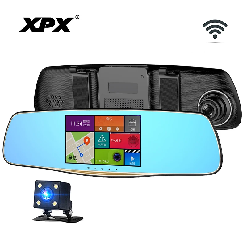 Dash cam XPX ZX827 Rear view font b camera b font Car DVR Wifi GPS Full