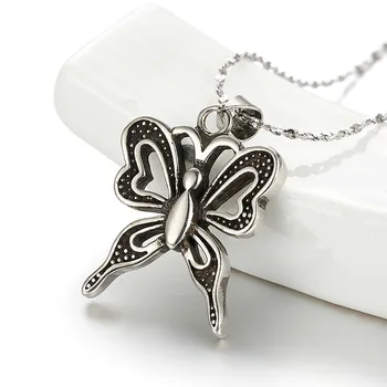 

Black Big Butterfly Insect Women Accessories 925 Sterling Silver Charm Pendants Necklace Unisex Retro Choker Pendant With Chain