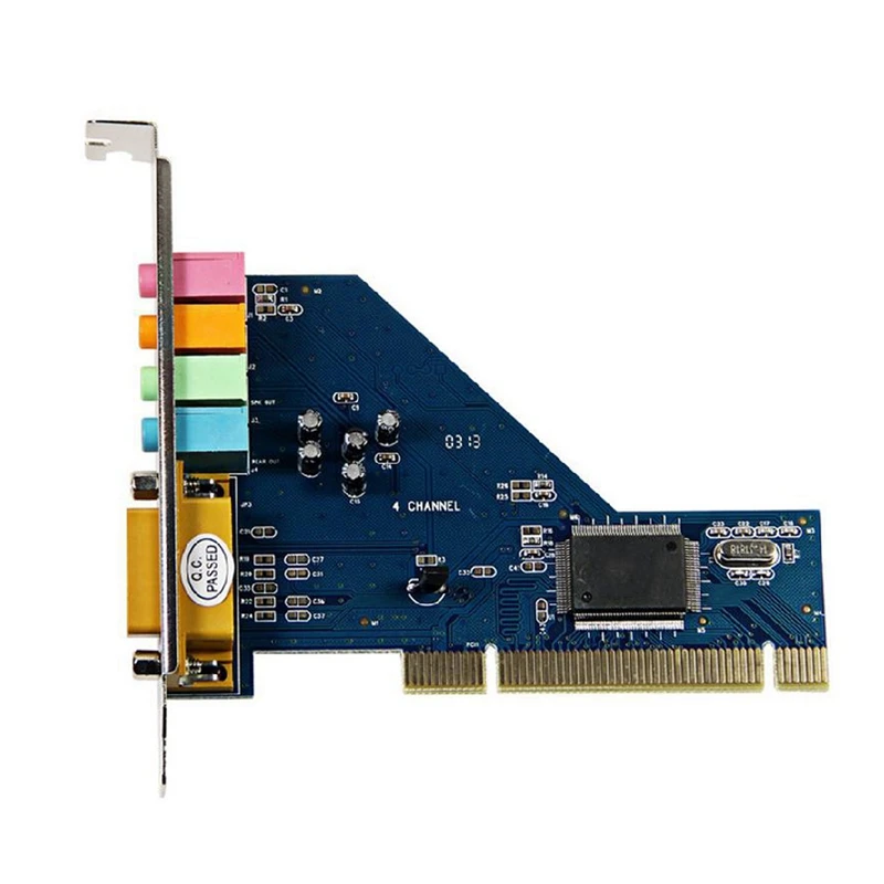 Горячая 4 канала 8738 чип 3D аудио стерео Pci Звуковая карта Win7 64 бит - Цвет: Blue