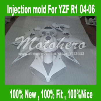 

Injection 100%Fit for 04 05 06 Yamaha YZF R1 04 05 06 YZF1000 R1 2004 05 2006 all white YZF R1 04 05 06 fairing kits #sy77y