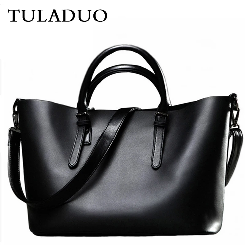 Tuladuo Women Hobos Brand Leather Handbags Sac a Main Big Casual Tote