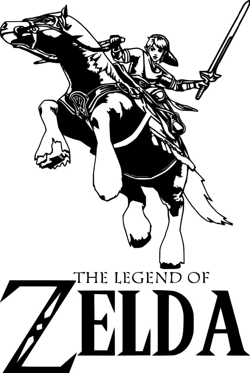 Линка из игры Легенда о Зельде и Epona виниловые наклейки на стены искусства