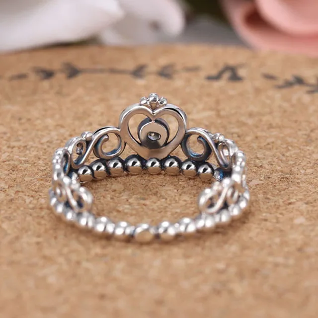 Silver Princess Rings For Women with AAA Zircon Silver Princess Crown Ring 5