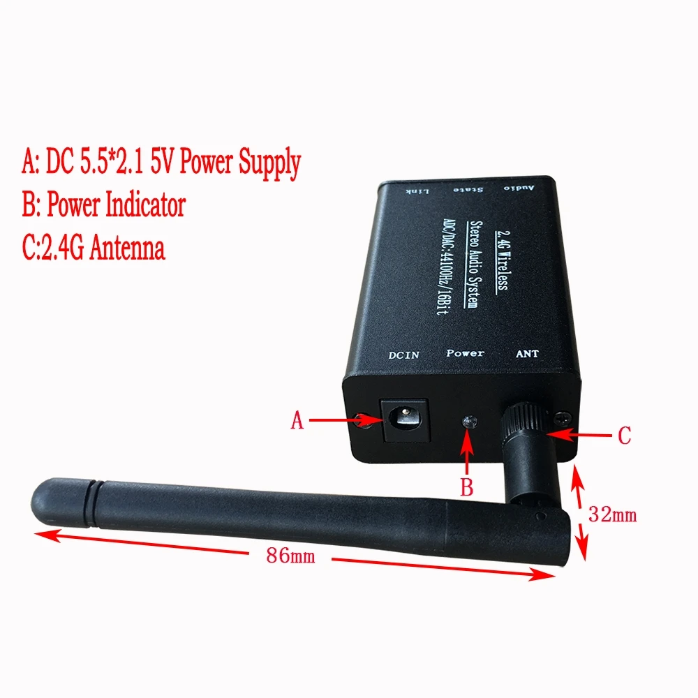 DC 5V 2 4G ISM HIFI беспроводной стерео аудио передатчик приемник 16 бит 44KSPS 5 Мбит/с