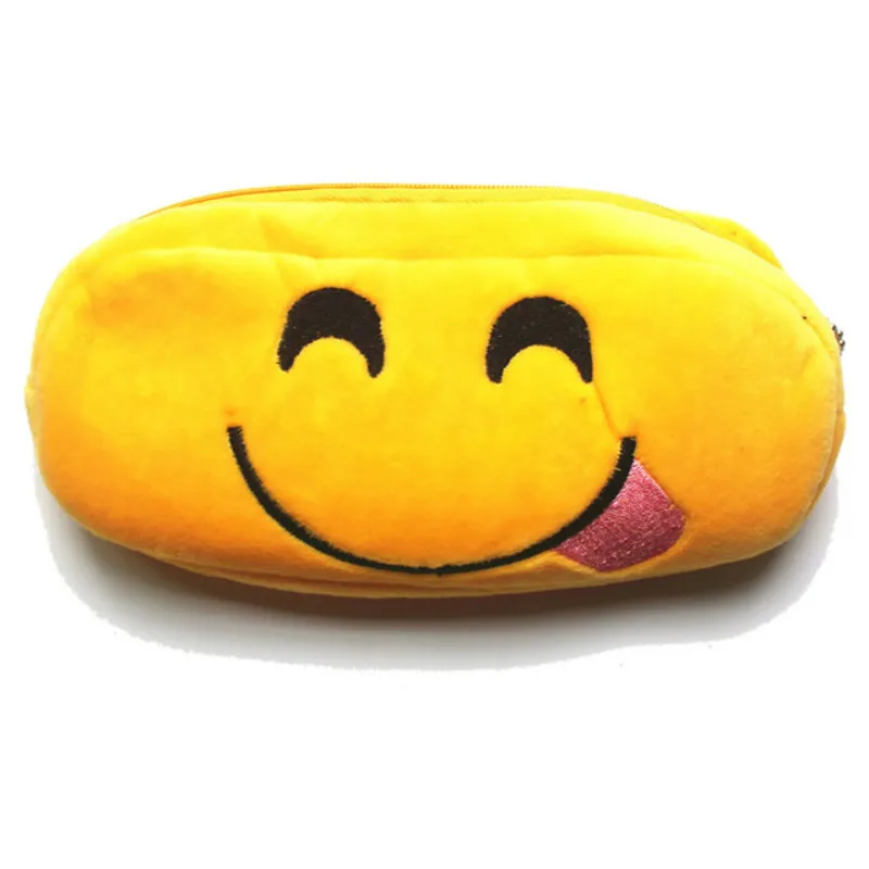 

1pcs kawaii Plush Pencil Case cute Smile Emoji pattern Office Student Pencil Cases School Supplies Pen Box Astuccio Scuola