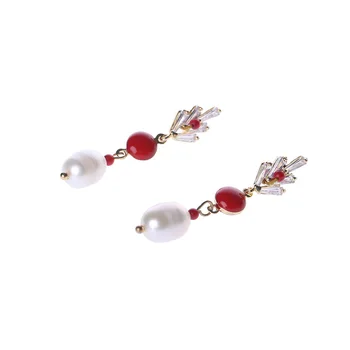 

2019 new retro earrings handmade long tassel earrings pearl earrings personality earrings female models