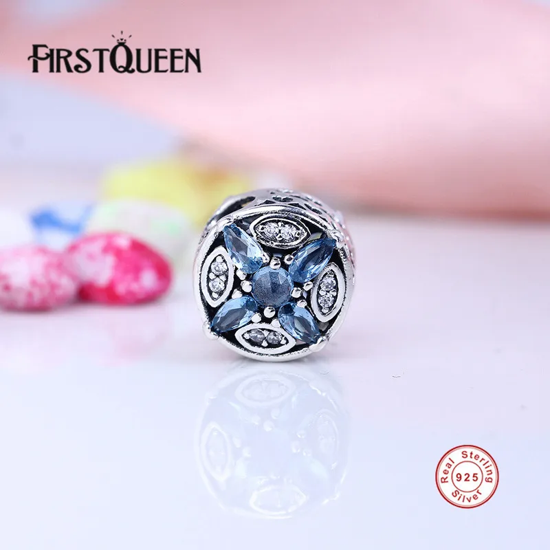 

FirstQueen Patterns of Frost Charm Beads For Jewelry Making 925 Sterling Silver Christmas Mixed Crystal Charm For Women Bracelet