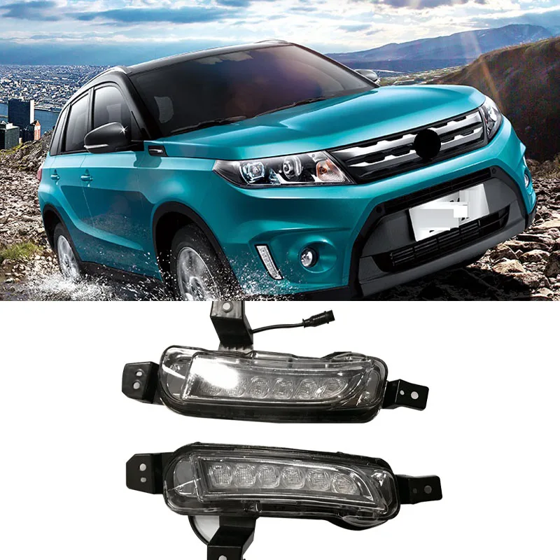  2Pcs Led Daytime Running Light For Suzuki Vitara 2015 2016 2017 2018 Turning Yellow Signal Relay Wa - 33060131085
