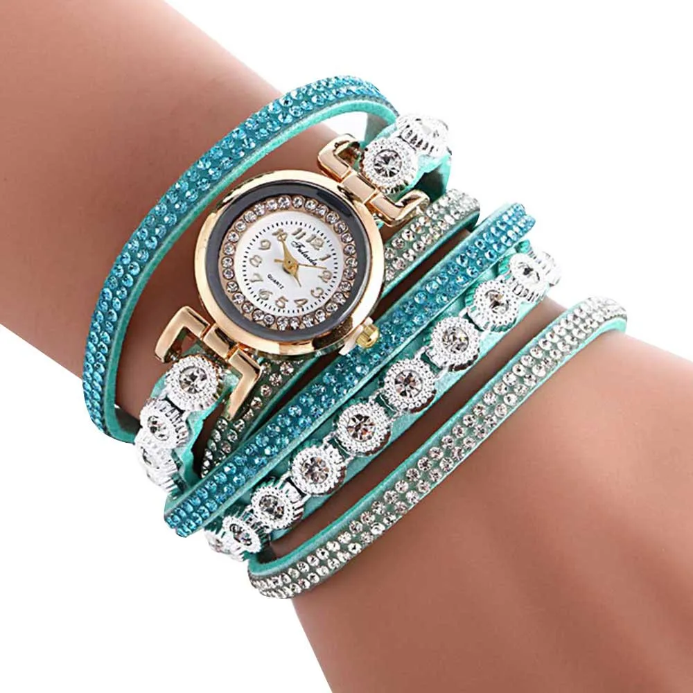Высокое качество красивые модные женские часы-браслет женские часы повседневные круглые кварцевые наручные часы-браслет для женщин часы 328 - Цвет: Sky Blue