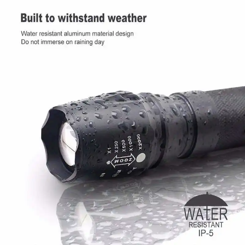 SKYWOLFEYE G700 X800 BYB ShadowHawk Flashlight Led Tactical Zoom Super Bright torch flashlight t6 led flashlight 18650 #4S5 (10)