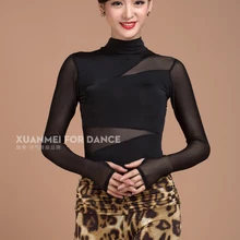 Черные Лоскутные танцевальные топы для фламенко, квадратные/латинские топы, блузка для женщин/девушек, тренировочные размеры S-XXL, YB0615