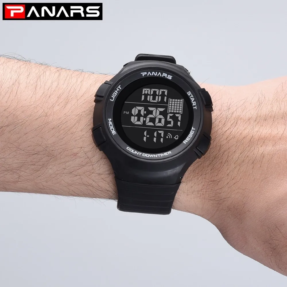 

PANARS Sports Watches Men Big Dial Outdoor Men Watch Digital Waterproof Countdown Chronograph Wristwatch Mens Clock para hombre