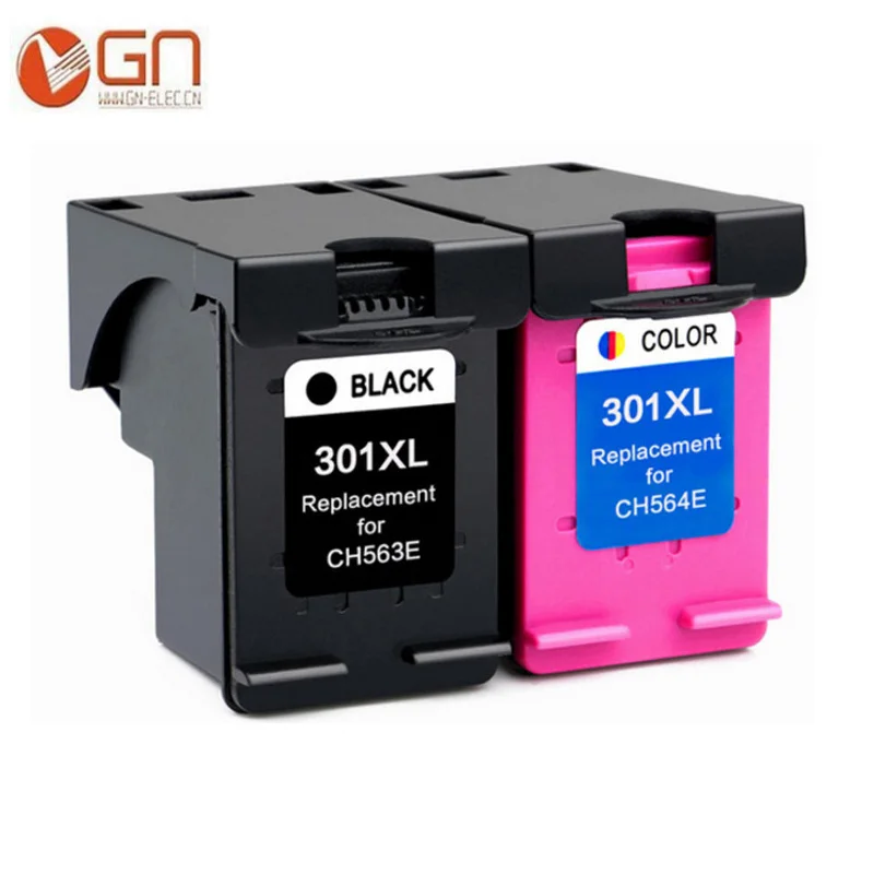 

GN wholesale 2PK Ink Cartridge for HP 301XL CH563EE CH564EE for hp301XL Deskjet 1000 1050 2000 2050 2510 3000 3054 printer