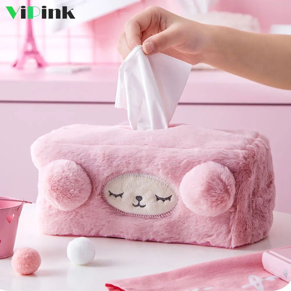 Cute Animal Tissue Box Holder For Car Plush Sheep Paper Container Cute Animal Tissue Box Holder For Car Plush Sheep Paper Container Cover Napkin Dispenser Case Home Kitchen In Bo From