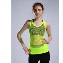 Пикантные сетчатые Свободные рукавов спортивная рубашка Для женщин Бег Фитнес Йога жилет воздухопроницаемая комфортная обувь рубашка анти-пот Sportsware Tank