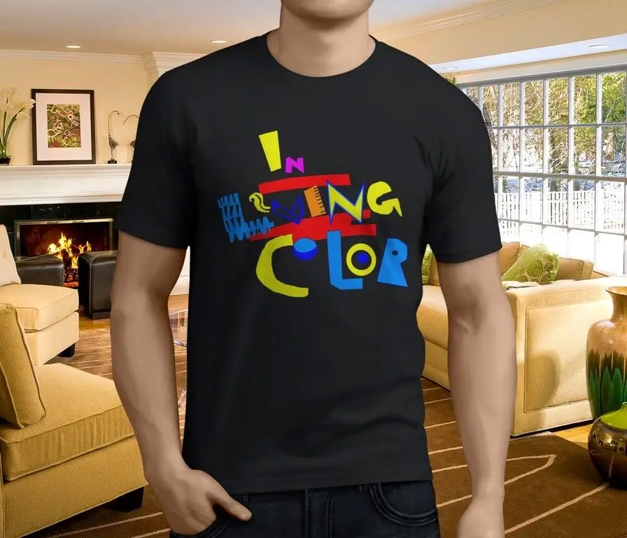 New Popular In Living Color Tv Series Hop Men's Black T-shirt Size S-3XL Kawaii | Мужская одежда