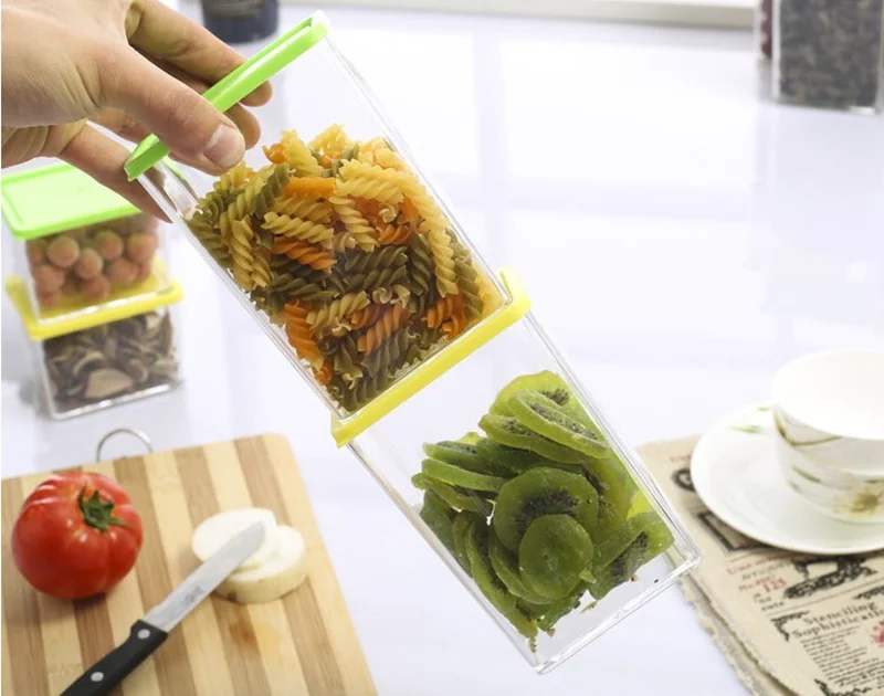 Кухонное Хранение продуктов коробка пластиковые запечатанные банки с крышкой