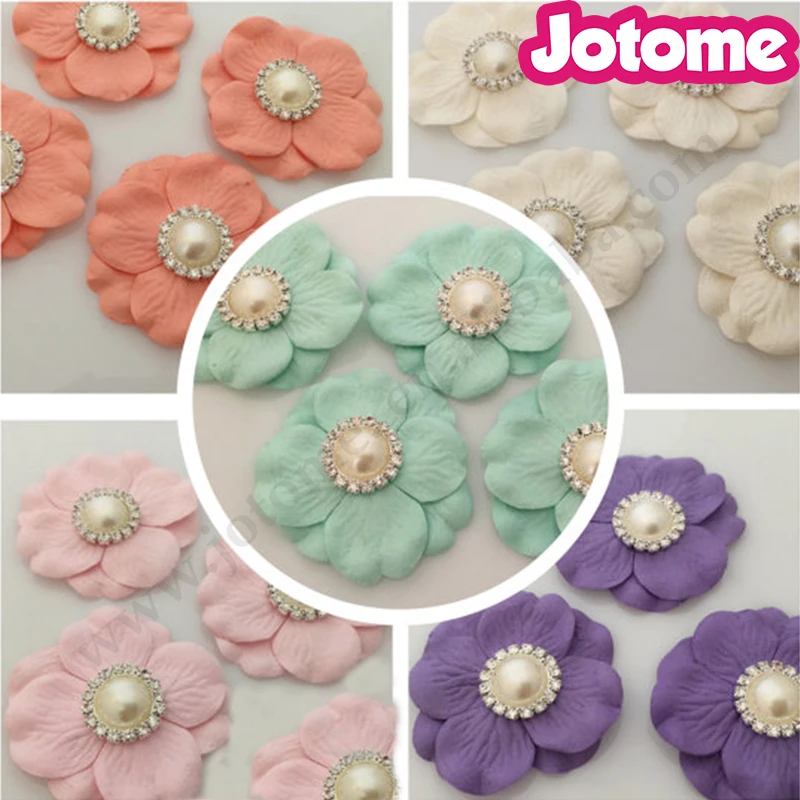 

2017Big Pearl&Rhinestone Colorful Petals Of Brooch Pin/Botton Rhinestone Jewelry for Wedding Decoration
