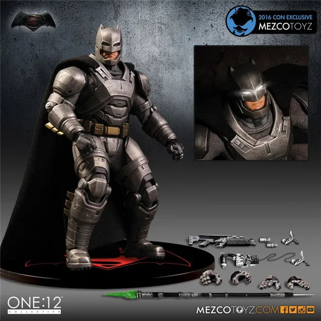 Экшн фигурки для мальчиков MEZCO Armor Batman One: 12 высокое качество 15 см BJD ПВХ|Игровые и