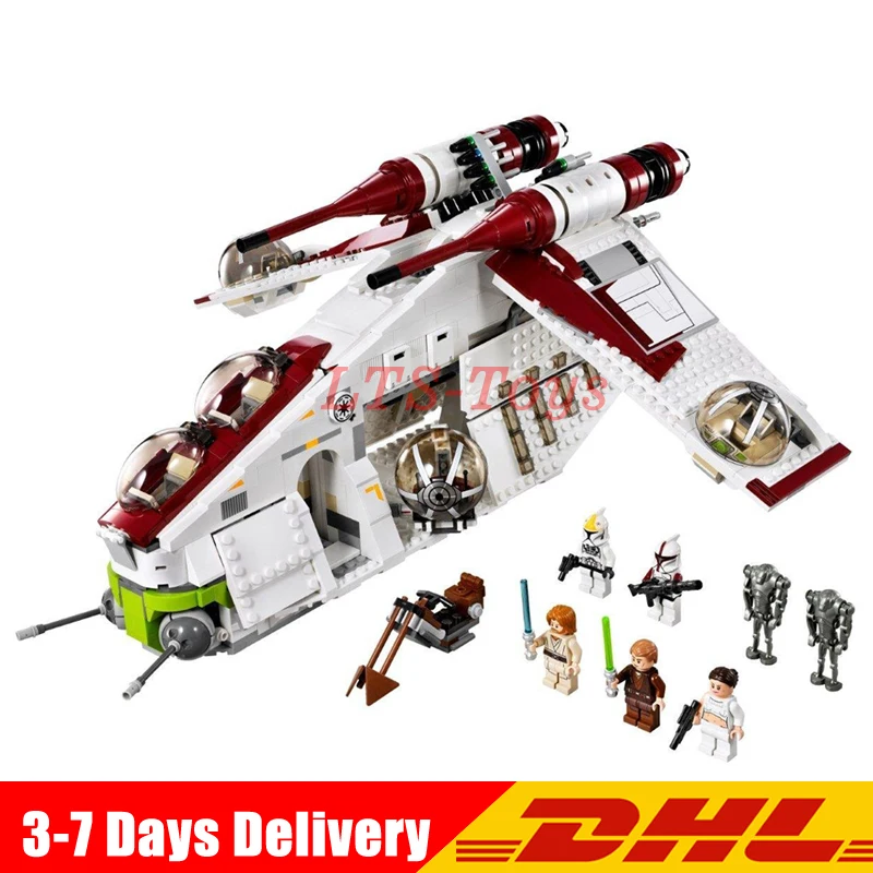 

LEPIN 05041 1175Pcs Star War Republic Gunship Model Building Kits Set Blocks Bricks Compatible Toys Gift LegoINGLY 75021