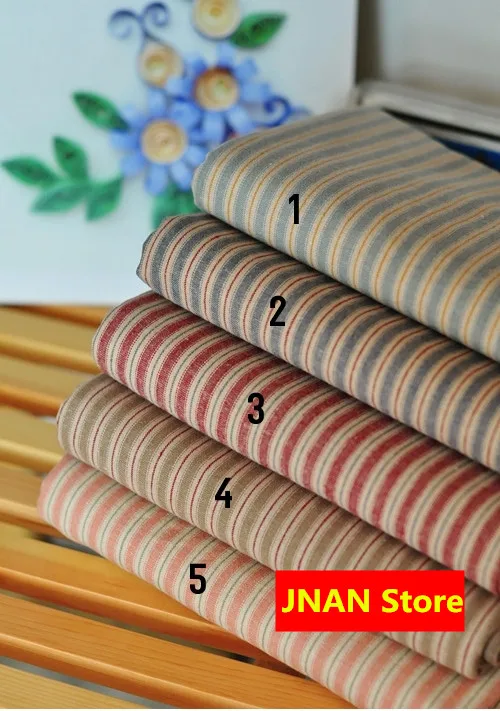 

DIY stripe dot grid plaid printed Linen fabric for Tissue Kids Bedding home textile for Sewing Tilda Doll have gift