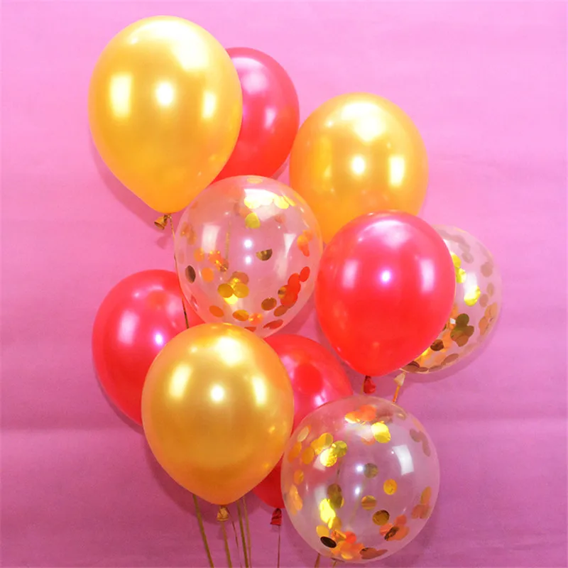 pink gold confetti balloon set