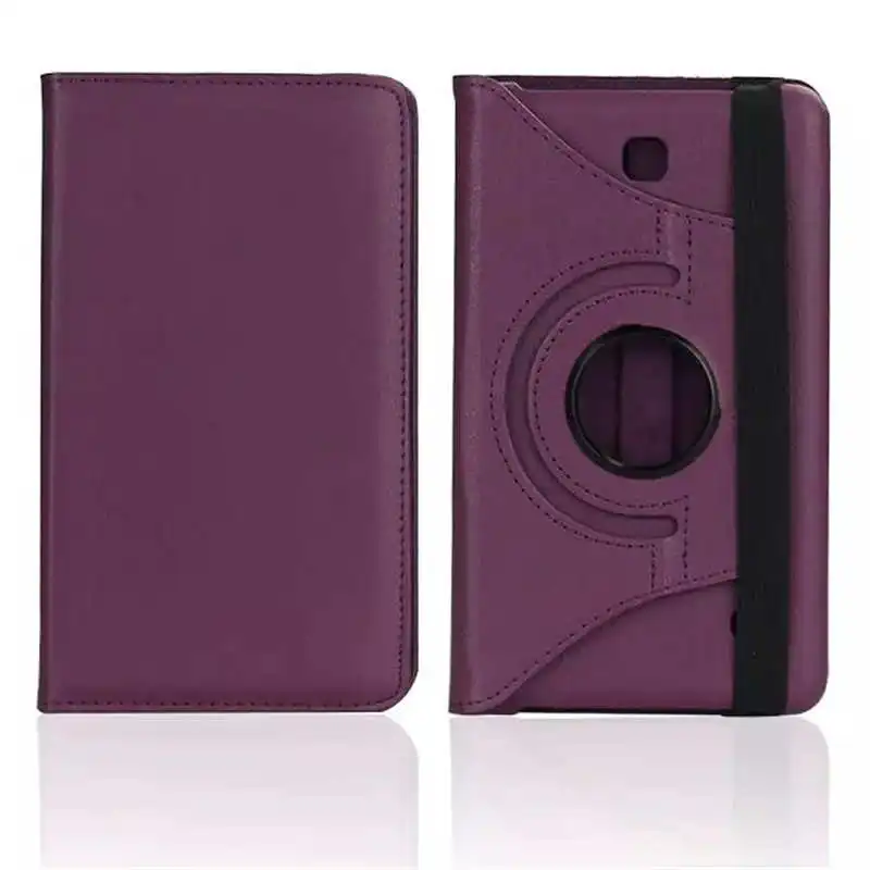 Tab 4 7,0 SM-T230 SM-T231 SM-T230 чехол для планшета 360 Вращающийся Чехол-книжка из искусственной кожи чехол для samsung Galaxy Tab 4 7,0 T230 T231 T235 - Цвет: Purple